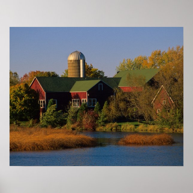 Poster Amérique du Nord, USA, Wisconsin. Barne rouge dans (Devant)