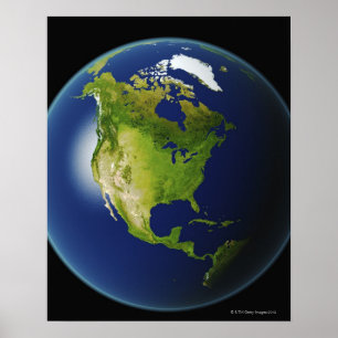 Poster Amérique du Nord vue depuis l'espace 2