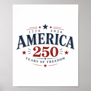 Poster Amérique États-Unis 250e, 250 Ans de Liberté