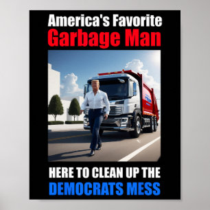 Poster Amérique Favori Garbyge Man Ici Pour Nettoyer