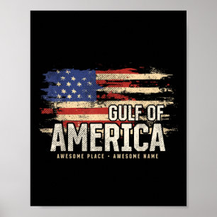 Poster Amérique Golfe des États-Unis Grunge Patriotique