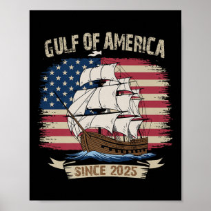 Poster Amérique Golfe Mexique Président Trump Est 2025 Am