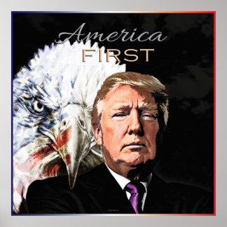 POSTER AMÉRIQUE PREMIER SLOGAN EAGLE DEUX