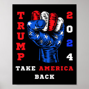 Poster Amérique Retour Trump 2024 Maga Républicains Patri