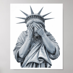 Poster Amérique Statue De La Liberté Pleurent Mème Drôle 