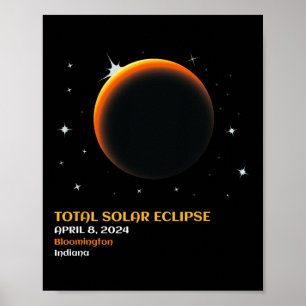 Poster Amérique Totalité 04 08 24 Total Éclipse Solaire 2