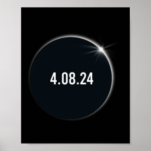 Poster Amérique Totalité 04 08 24 Total Éclipse Solaire 2