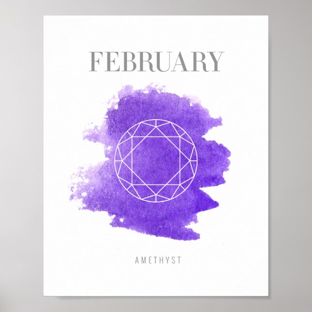 Poster Amethyst Birthstone Février (Devant)