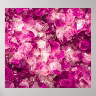 Poster Améthyste Cristal rose Texture sans Seamless.