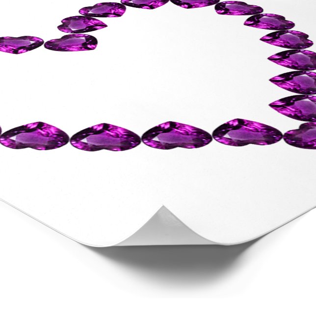 Poster Améthyste Gemstone Coeur pourpre (Coin)