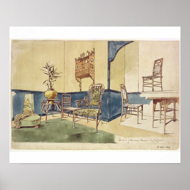 Poster Ameublement de style anglo-japonais design par Edw (Devant)