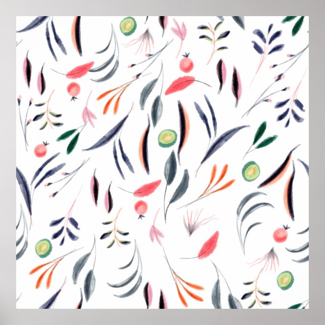Poster Ameublement en nappes d'aquarelle (Devant)