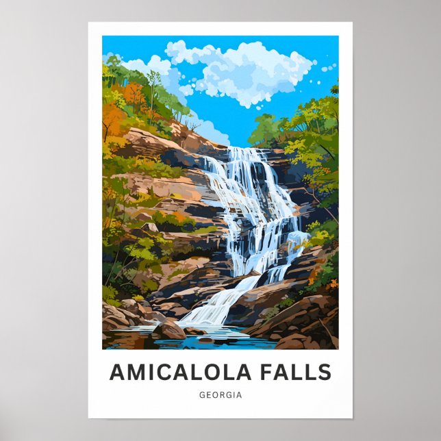 Poster Amicalola Falls Georgia Travel Imprimer (Devant)
