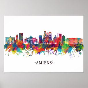 Poster Amiens France Skyline
