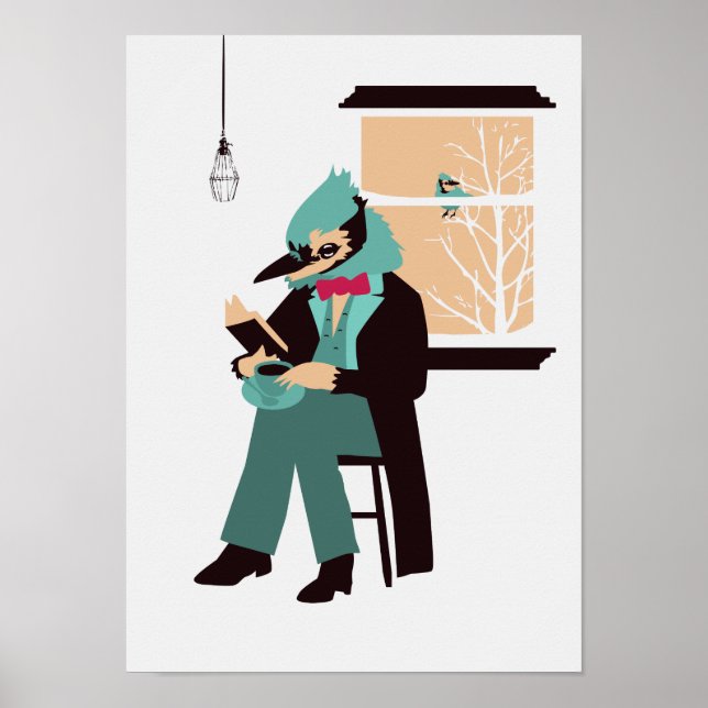 Poster Aminals : Willard le Jay Bleu (Devant)
