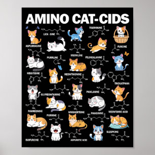 Poster Amino Acides-Cats Drôle Science Biologie Chimie