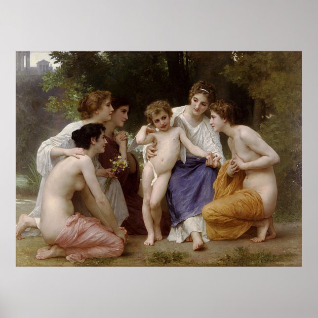 Poster Amiration de Bouguereau (L'admiration) (1867) (Devant)