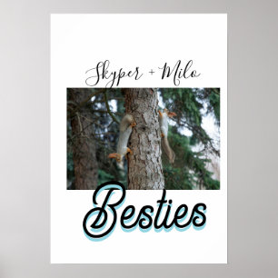 Poster Amis animaux meilleures copines ajoutez nom photo
