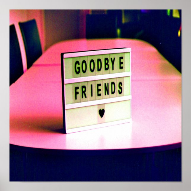 Poster Amis au revoir Entendu rose (Devant)