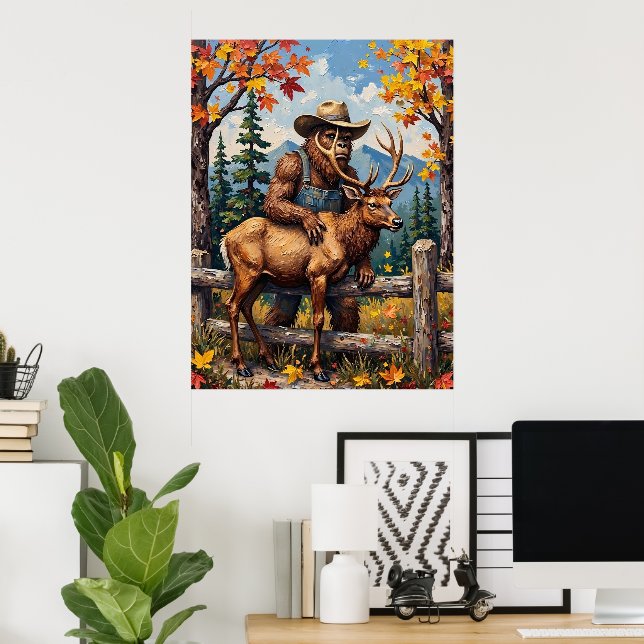Poster Amis Automnaux : Bigfoot et l'Élan (Bureau à domicile)