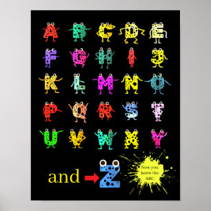 Poster Amis de l'alphabet ABC drôles