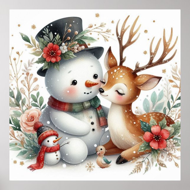 Poster Amis De Snowman Et De Reindeder (Devant)