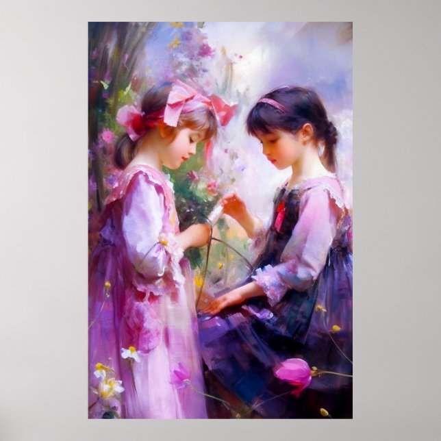 Poster Amis et fleurs 2 (Devant)