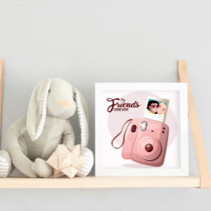 Poster Amis pour toujours avec appareil photo instantané