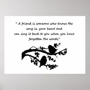 Poster Amitié avec deux mignons amis Bird
