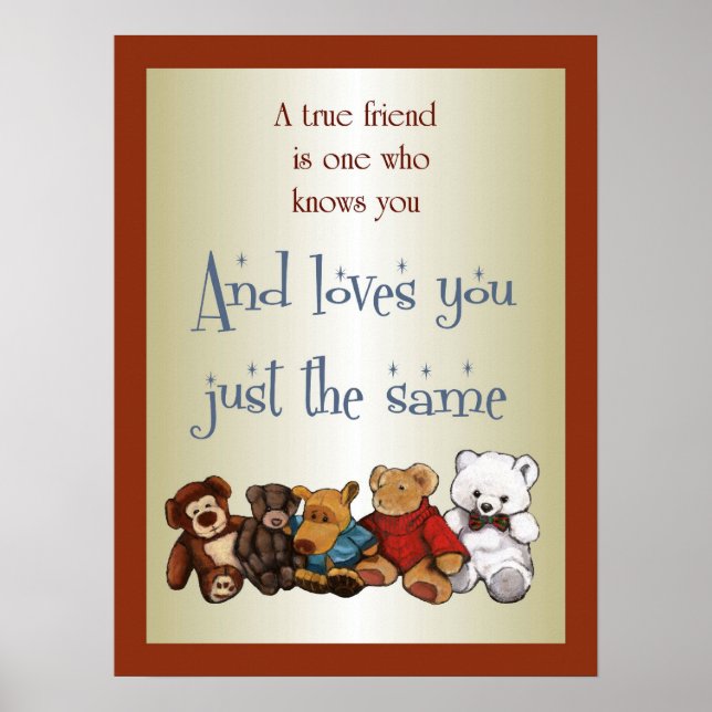 Poster Amitié : Nounours, Jouets fourrés : Art (Devant)