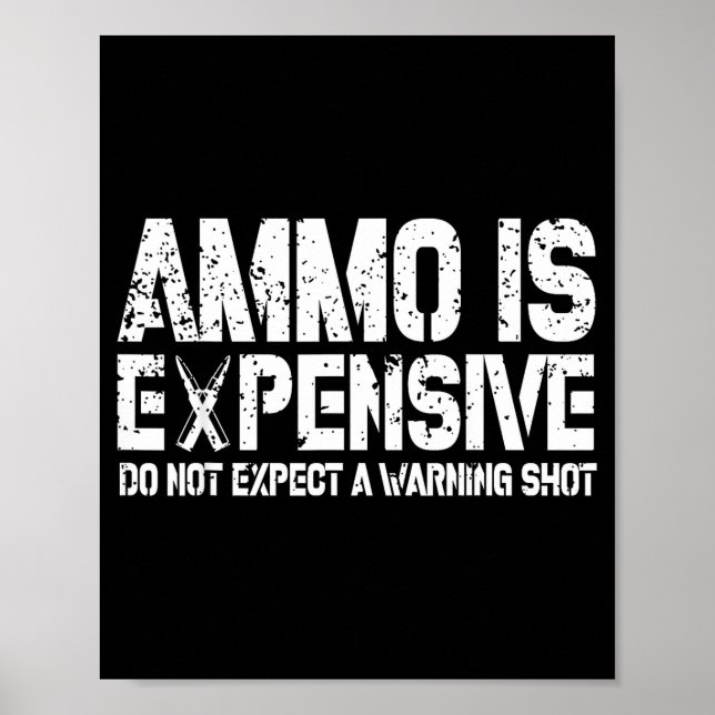 Poster Ammo Is Expensive Do Not Expect A Warning Shot Usa (Devant)