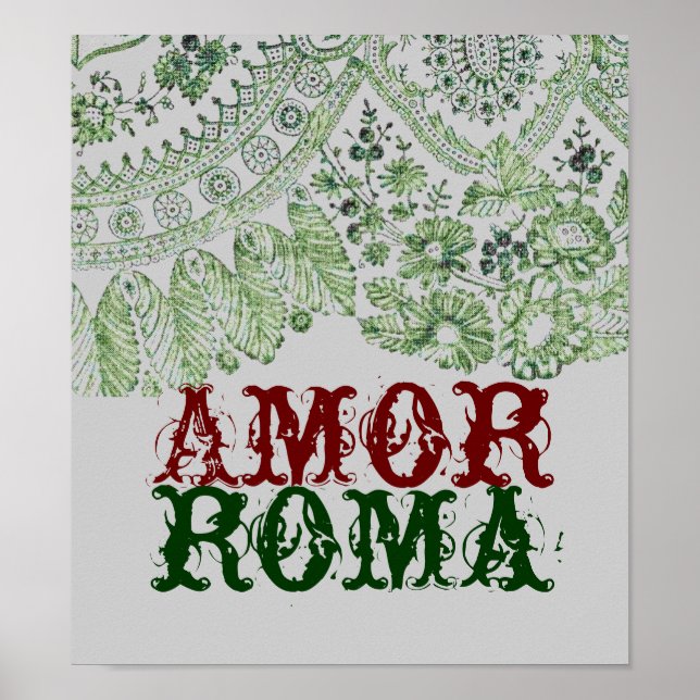 Poster Amor Roma avec dentelle verte (Devant)