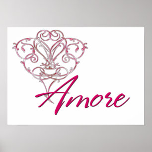 Poster Amore avec le coeur défilé Design 1 - Imprimer