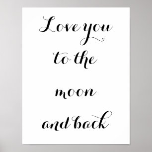 Poster Amour à la lune et au dos
