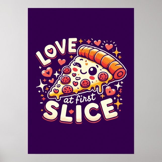 Poster Amour à la première tranche, mignon Humour amoureu (Devant)