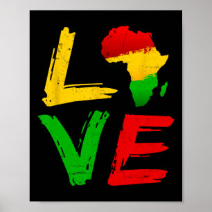Poster Amour Afrique Noir Histoire Mois Afro-Américain J