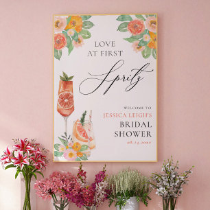 Poster Amour au premier Spritz Bright Cocktail Enterremen