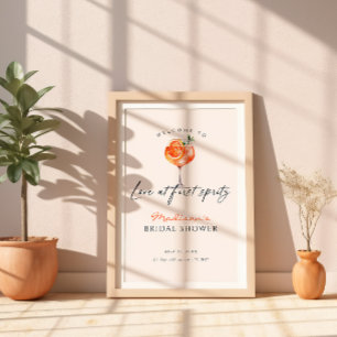 Poster Amour Au Premier Spritz Fête des mariées Bienvenue