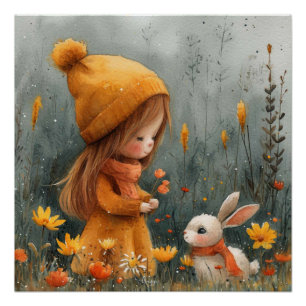 Poster Amour aux Oreilles Tombantes : Un Lapin Fantaisist