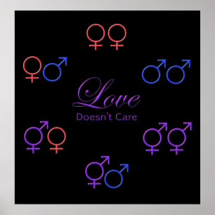 Poster Amour chacun art d'égalité entre les sexes d'unité