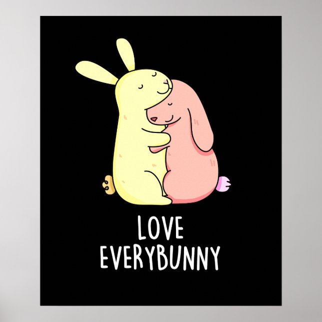 Poster Amour Chaque Lapin Amusant Lapin Jeu De Lapin Fonc (Devant)