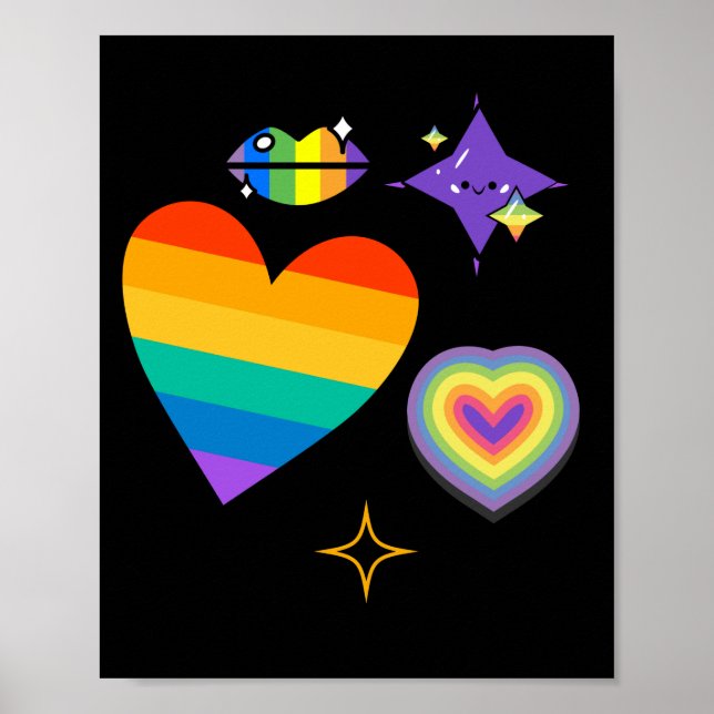 Poster Amour coeur- arc-en-ciel. LGBTQ-Pride (Devant)