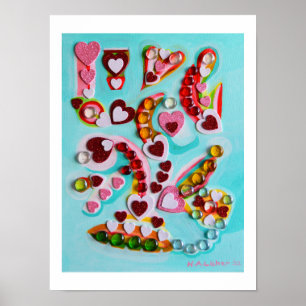 Poster Amour coeur art