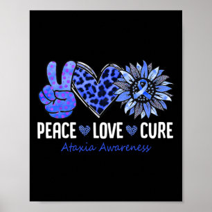 Poster Amour Cure Ataxia Mois de sensibilisation Sunflowe