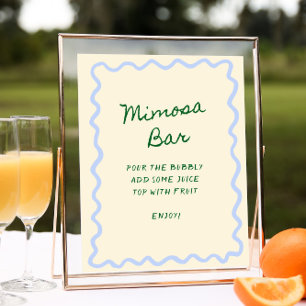 Poster Amour dans Bloom Blue Green Mimosa Bar