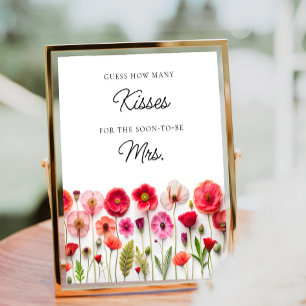 Poster Amour dans Bloom Fleur sauvage Combien de baisers