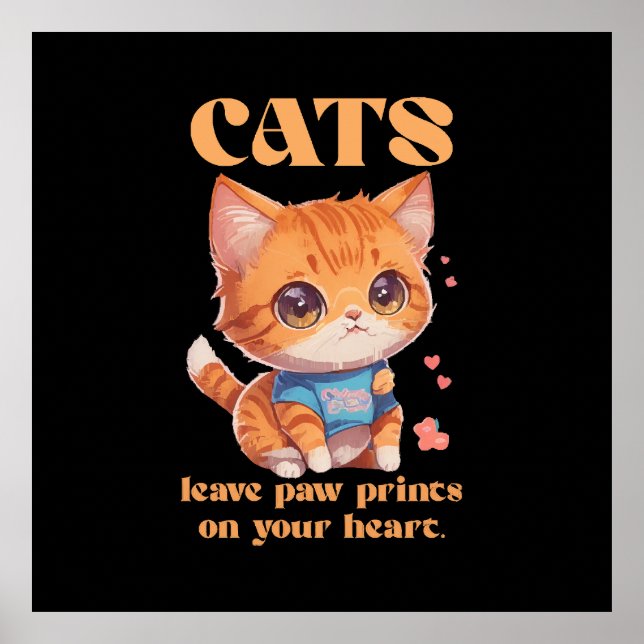 Poster amour de chat mignon (Devant)