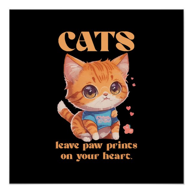 Poster amour de chat mignon (Devant)