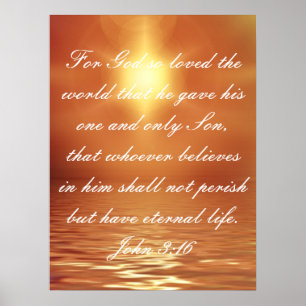 Poster Amour de Dieu verset de la Bible Jean 3:16