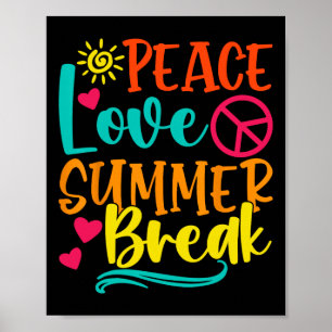 Poster Amour De Paix Drôle Et Pause Été Vacay Vibes Plage